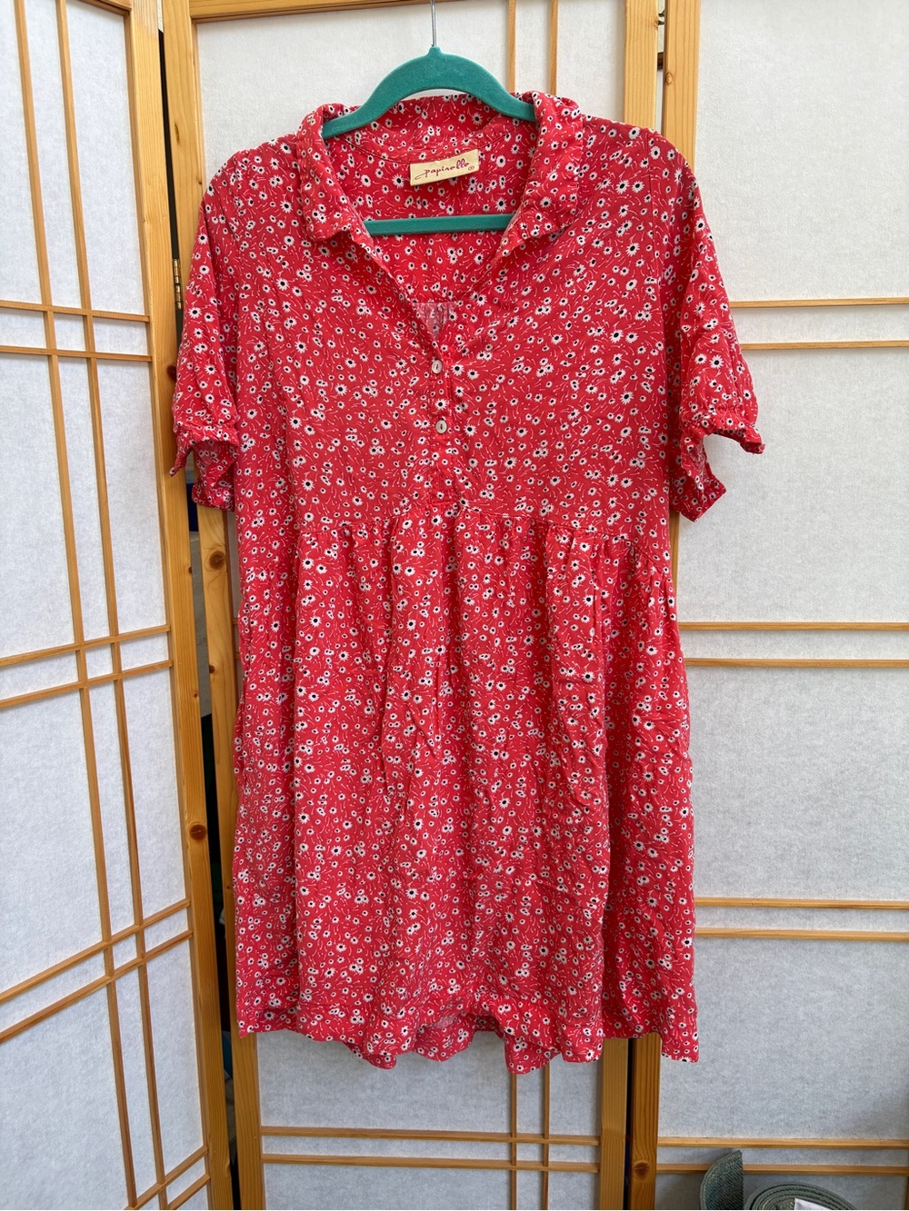 Papinelle Red Ditsy Floral Babydoll Dress